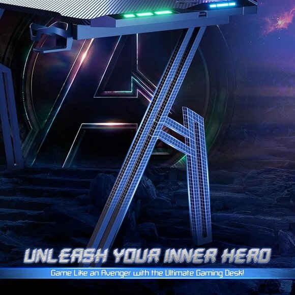 New 47 Inch Gaming Computer Desk - Ergonomic Carbon Fiber PC Table, Large Desk - Picture 4 of 10